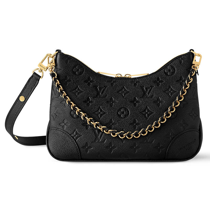 LOUIS VUITTON Boulogne Leather Shoulder Bag Women's Black