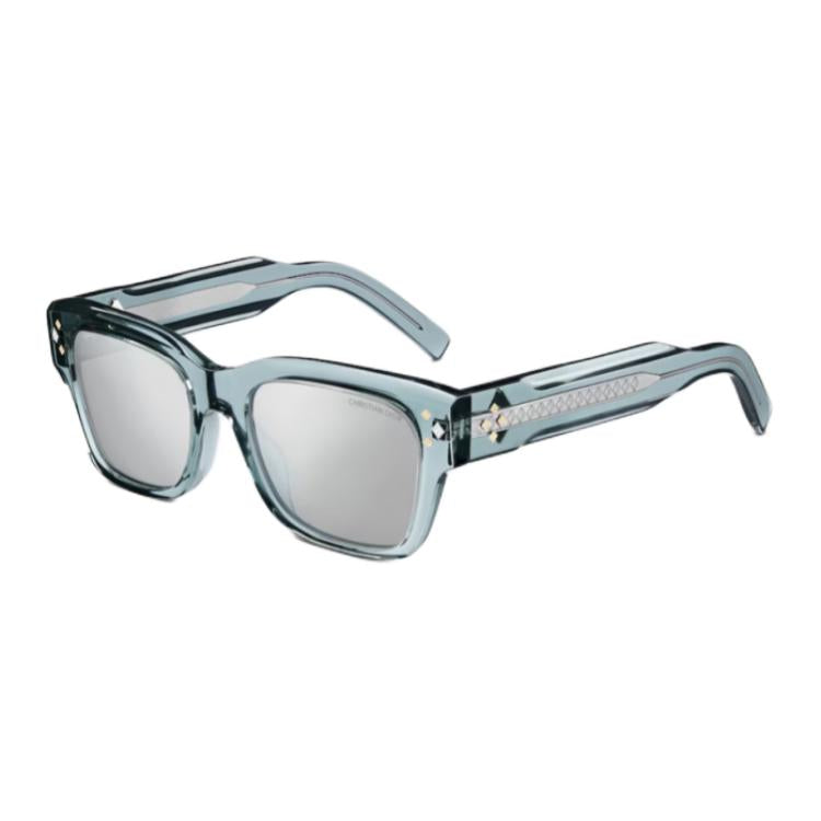 DIOR Acetate Metal Diamond Irregular Shape Sunglasses Men's Blue