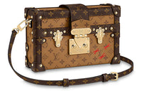 LOUIS VUITTON PETITE MALLE Coated Canvas Square Box Bag Handheld Crossbody Bag Shoulder Bag Women's Light Brown
