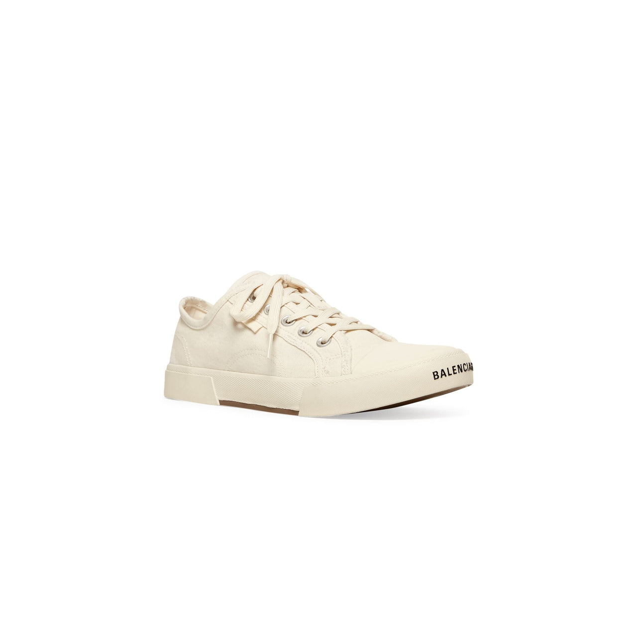 Balenciaga Paris Low Top Sneakers 'White Destroyed Cotton and White Rubber' 688754W3RC59090