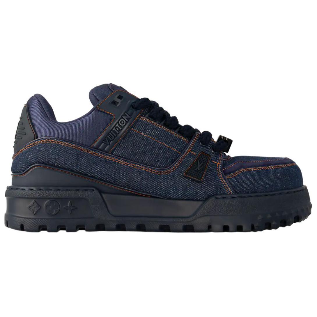 LOUIS VUITTON Trainer Maxi Low Top Skateboard Shoes Unisex Blue