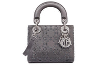 DIOR Lady Dior Satin Lady Dior Bag, Shoulder Bag, Crossbody Bag, Handbag Mini Women's Gray