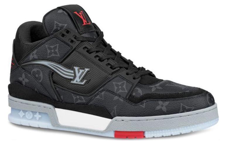 LOUIS VUITTON Trainer Sneakers 'Black Monogram Red'