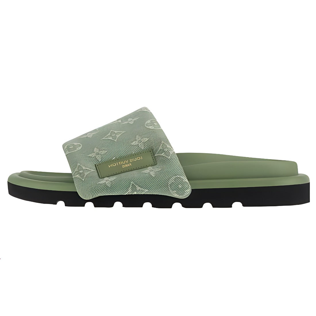 LOUIS VUITTON Slip-Resistant Slide Slippers Women's Light Green