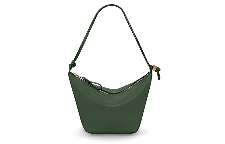 LOEWE Hammock Hobo Cow Leather Hobo Bag, Portable Crossbody Bag, Shoulder Bag Women's Dark Green