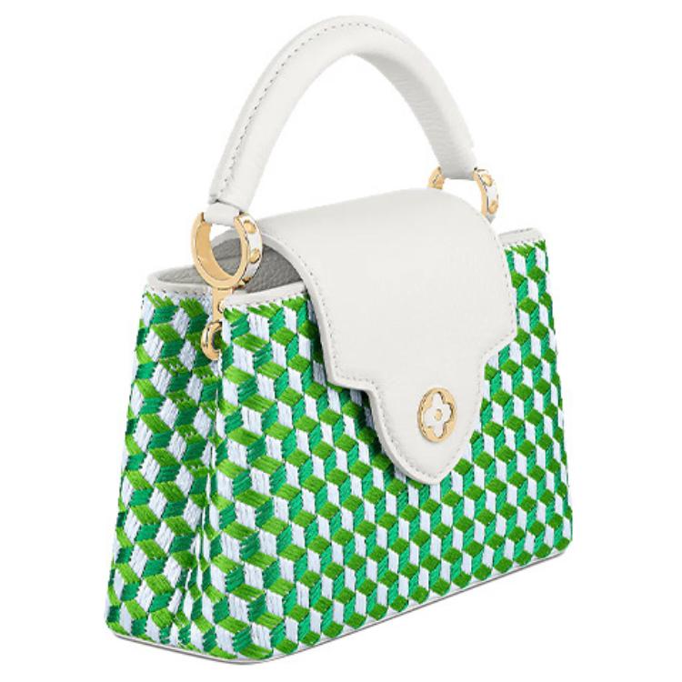 LOUIS VUITTON Capucines Taurillon Leather Embroidered Shoulder Bag Crossbody Bag Handbag Mini Women's Green