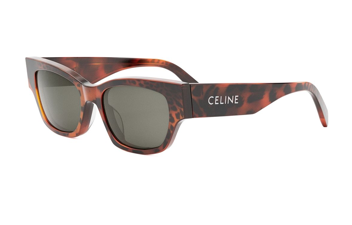 CELINE Plastic Irregular Shape Sunglasses Unisex Brown