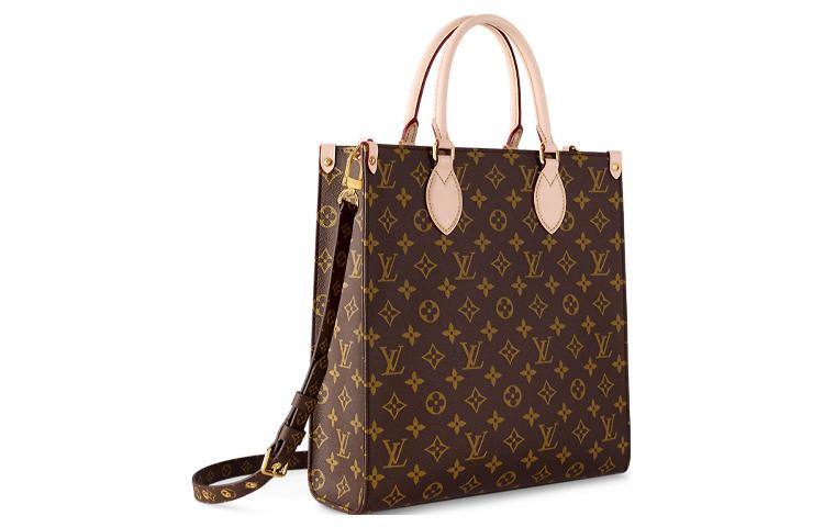 LOUIS VUITTON Sac Plat Coated Canvas Sheet Music Bag Handbag Shoulder Bag Crossbody Bag Medium Size Women's Dark Brown