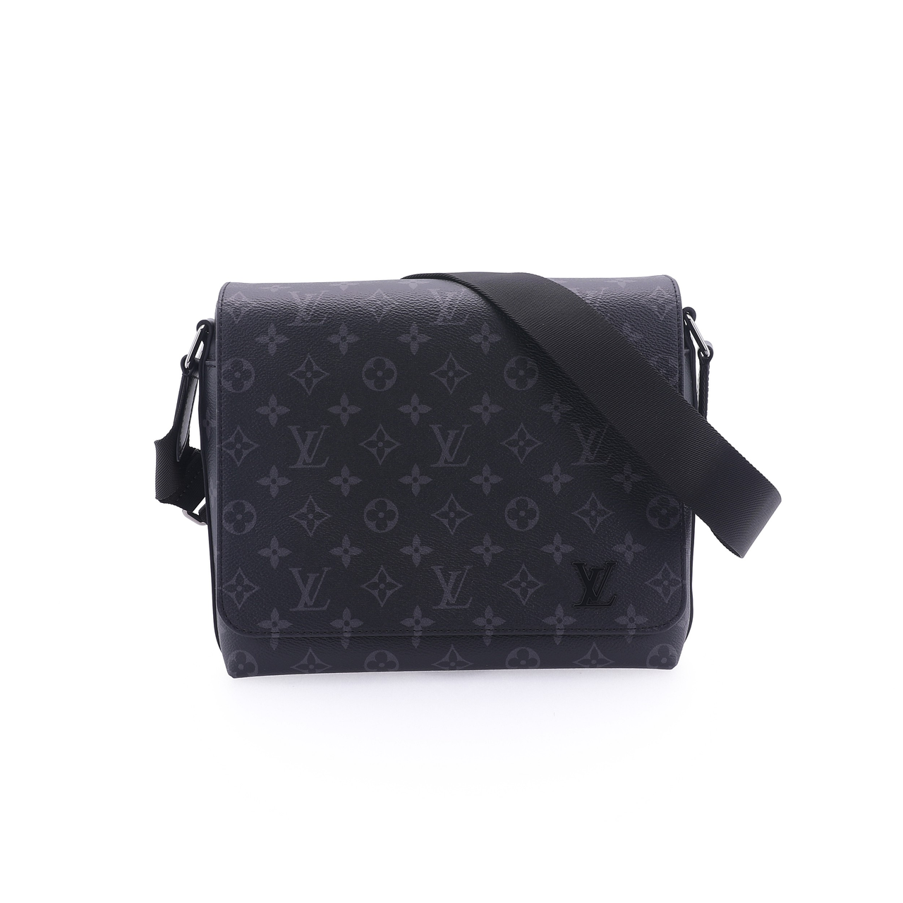 LOUIS VUITTON District Canvas With Leather Messenger Bag, Shoulder Bag, Crossbody Bag Small Size Men's Black Gray