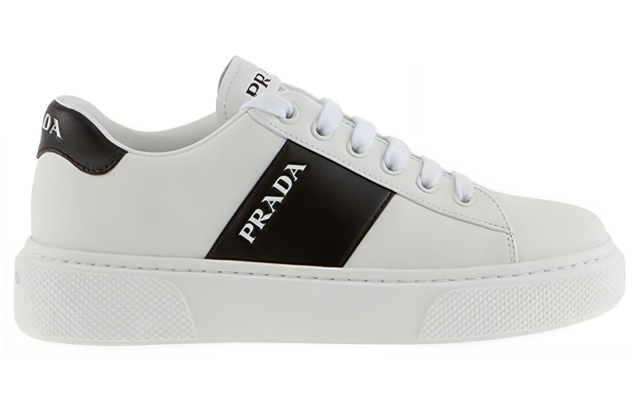 PRADA Low Top Skateboard Shoes Women's White Black