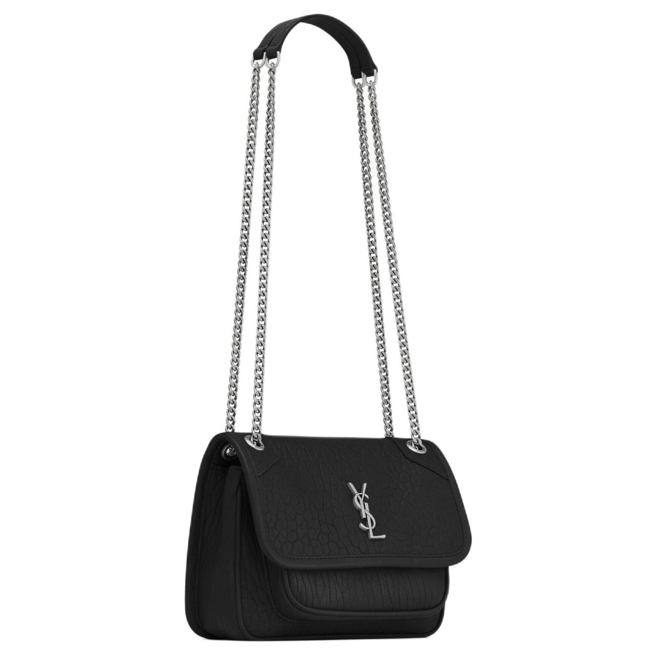 SAINT LAURENT Lambskin Shoulder Bag Mini Women's Black