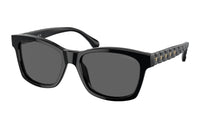 CHANEL Plastic Square Sunglasses Women's Black