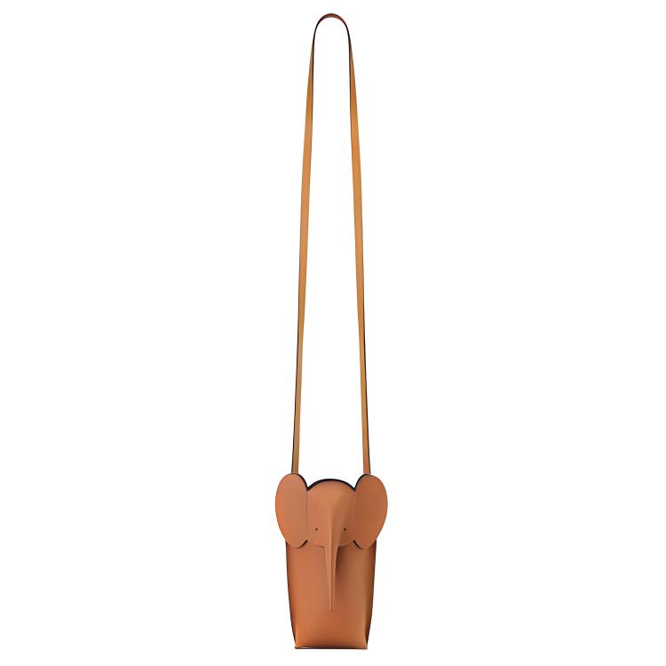 LOEWE Calfskin Shoulder Bag, Crossbody Bag Mini Women's Tan