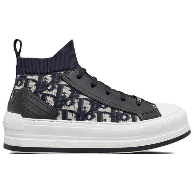 DIOR Walk'n'Dior Mid-Top Skateboard Shoes Women's Black White