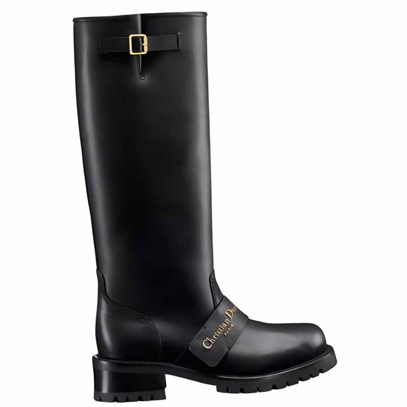 DIOR D-Quest Knee-high Boots 4.5cm Women's Black