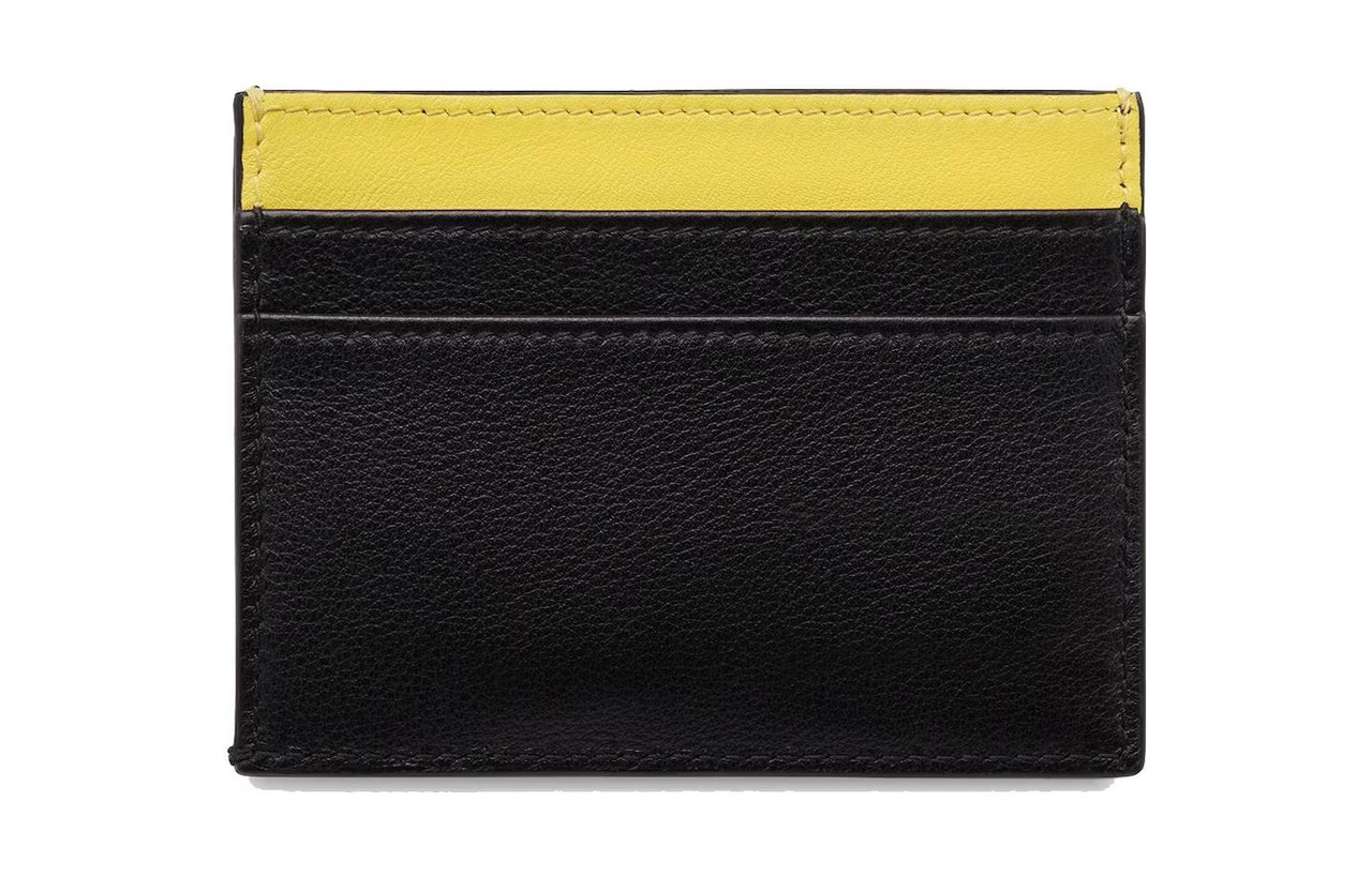 DIOR KAWS Collaboration Calfskin Card Holder Regular Men's Black