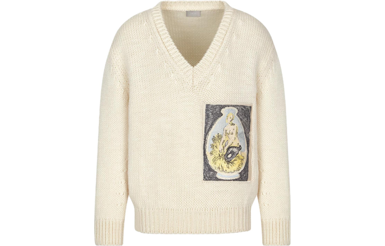 DIOR V Neck Knitted Jumper