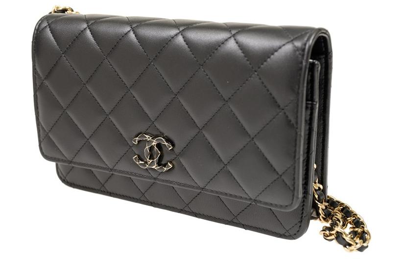 CHANEL WOC Sheepskin Shoulder Bag, Crossbody Bag Women's Black