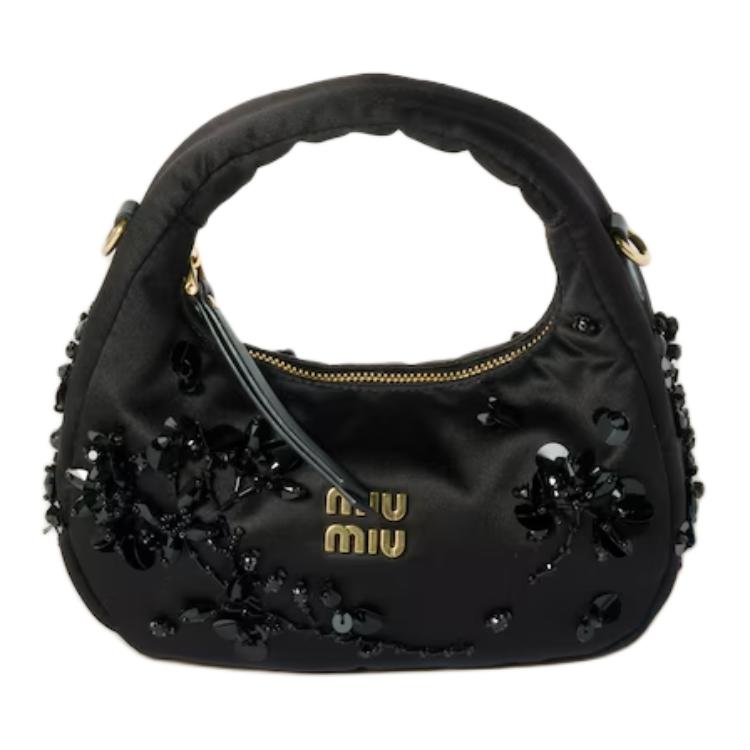 MIU MIU Fabric Handbag Mini Women's Black