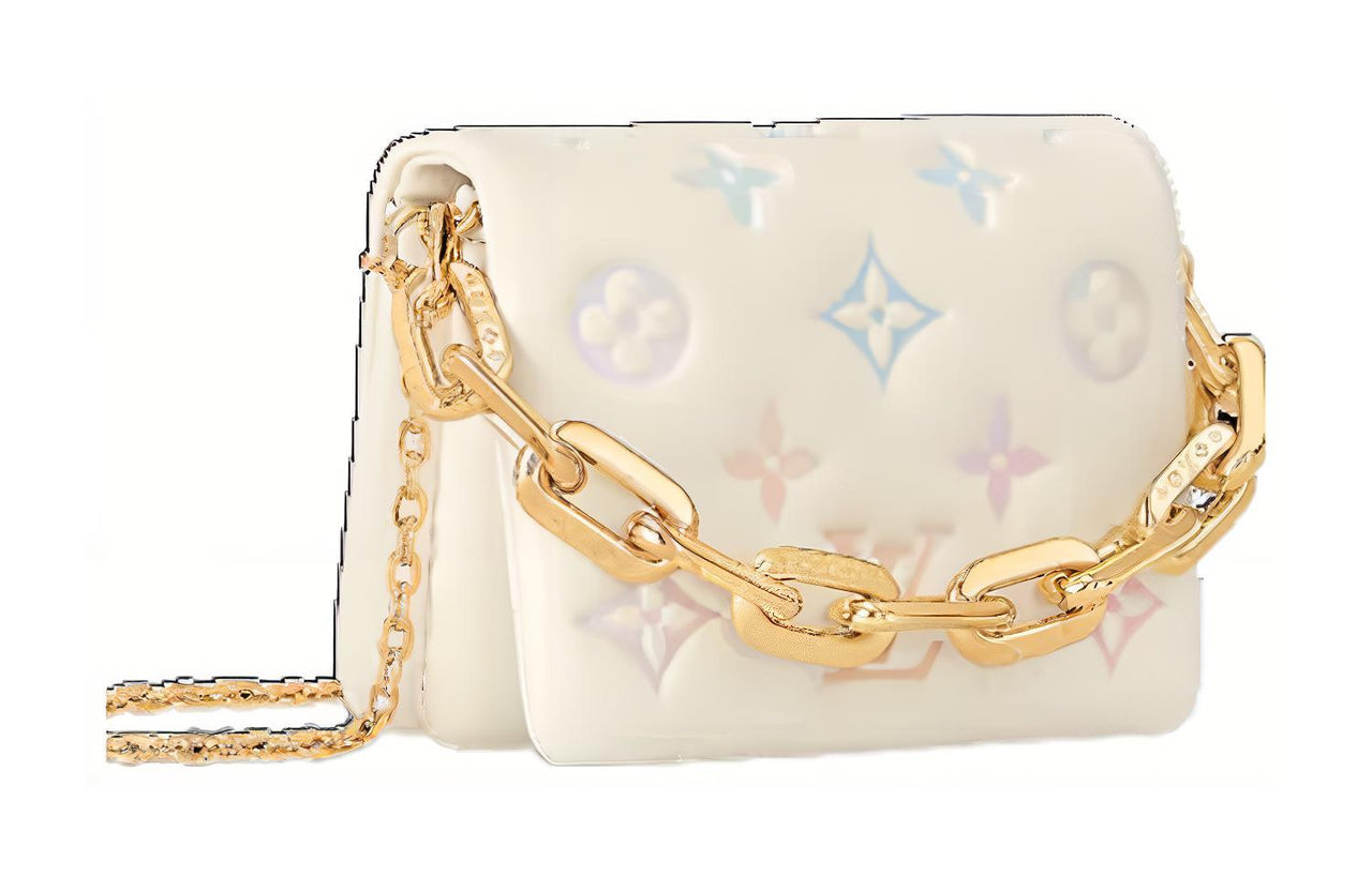 LOUIS VUITTON Coussin Sheepskin Shoulder Bag, Crossbody Bag Mini Women's White