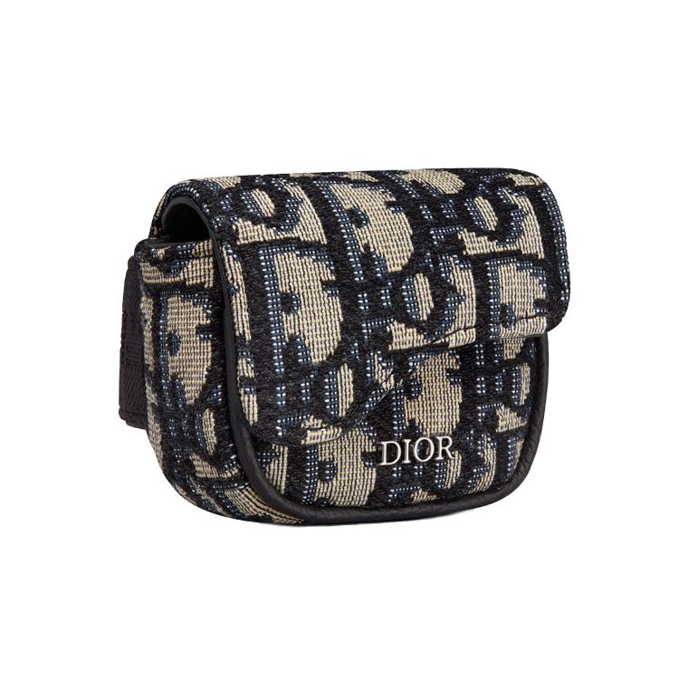 DIOR Saddle Nylon Saddle Bag, Wrist Bag Unisex Beige And Black