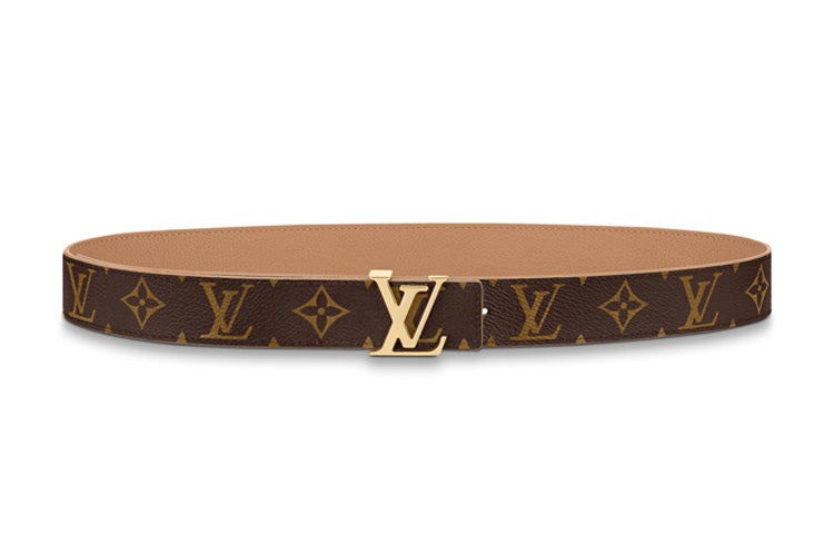 LOUIS VUITTON Initials Reversible Belt Monogram Dual-Face Cow Leather Leather Belts Unisex Width: 3cm