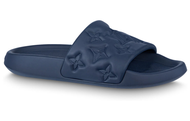 LOUIS VUITTON Abrasion Resistant Slide Slippers Men's Ocean Blue