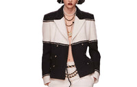 CHANEL Jacket Women's Black White
