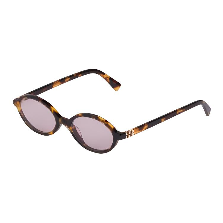 MIU MIU Acetate Oval Sunglasses Women's Tortoiseshell