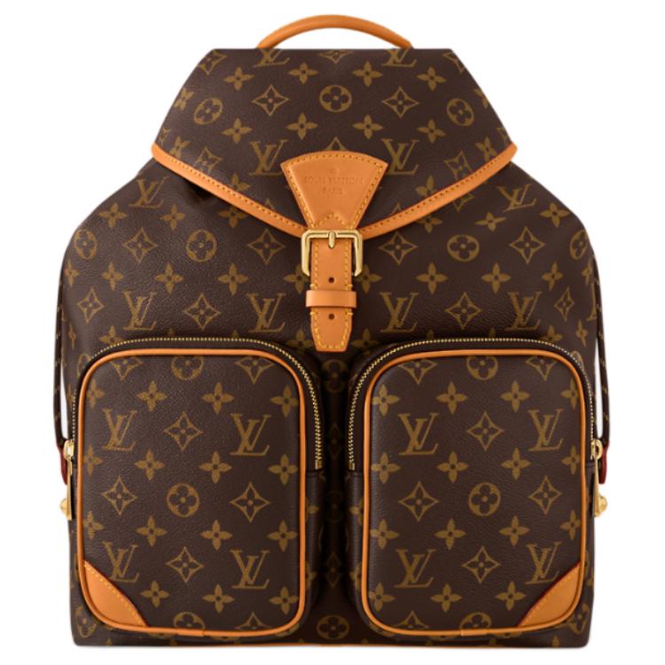 LOUIS VUITTON Cow Leather Backpack Unisex Brown