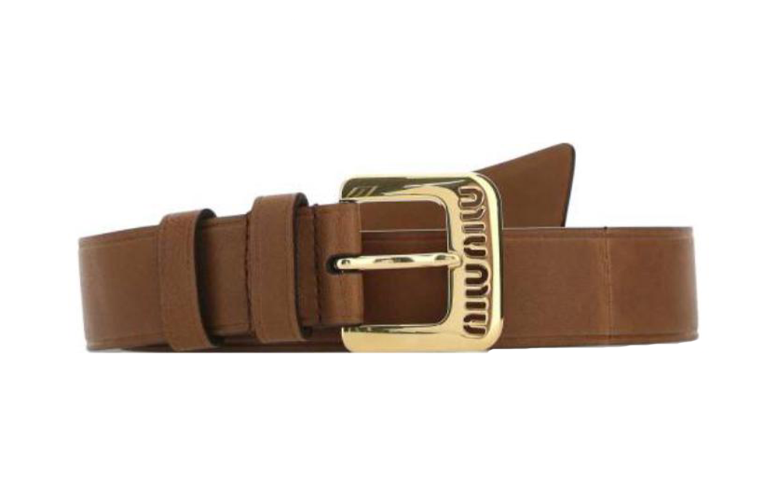 MIU MIU Cut out Logo Leather Belt