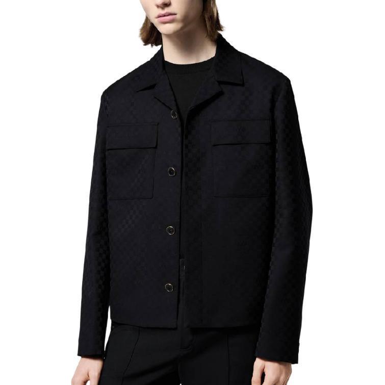 LOUIS VUITTON Damier Open Collar Wool Overshirt