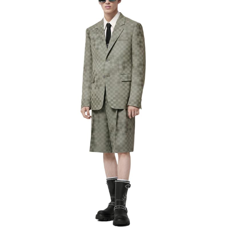 LOUIS VUITTON Tailored Wide Damier Damoflage Wool Shorts