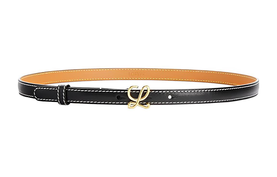 LOEWE Cow Leather Belts Women's Black Width 1.5cm
