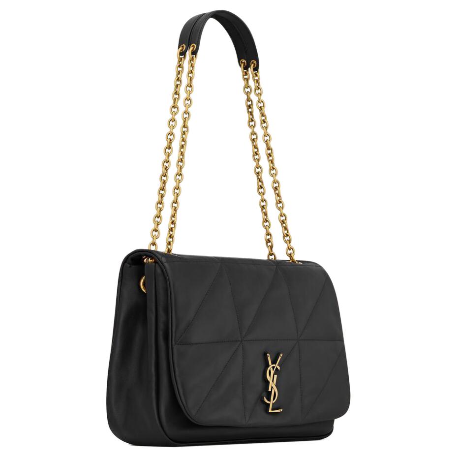 SAINT LAURENT Jamie Sheepskin Handbag Shoulder Bag Medium Size Women's Black