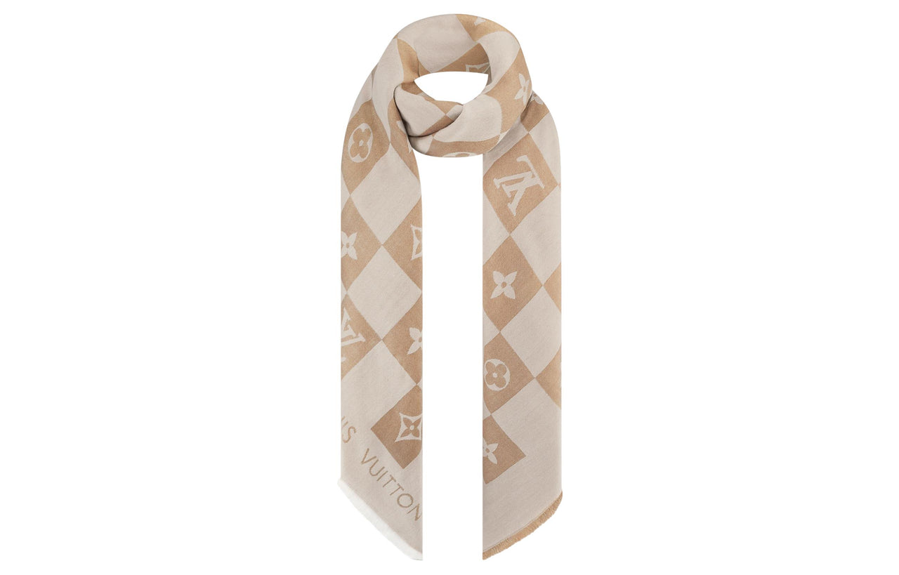 LOUIS VUITTON Knit Scarf Women's Light Khaki