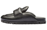 PRADA Soft Padded 20mm Sabots Black Nappa Leather Women's