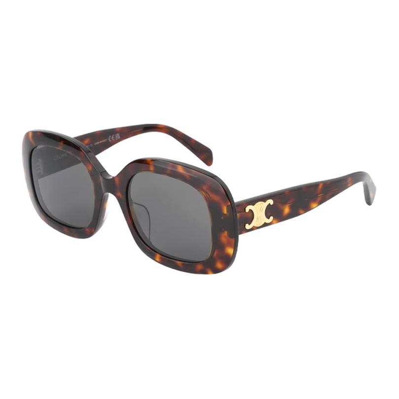 CELINE Plate Frame Round Sunglasses Women's Black