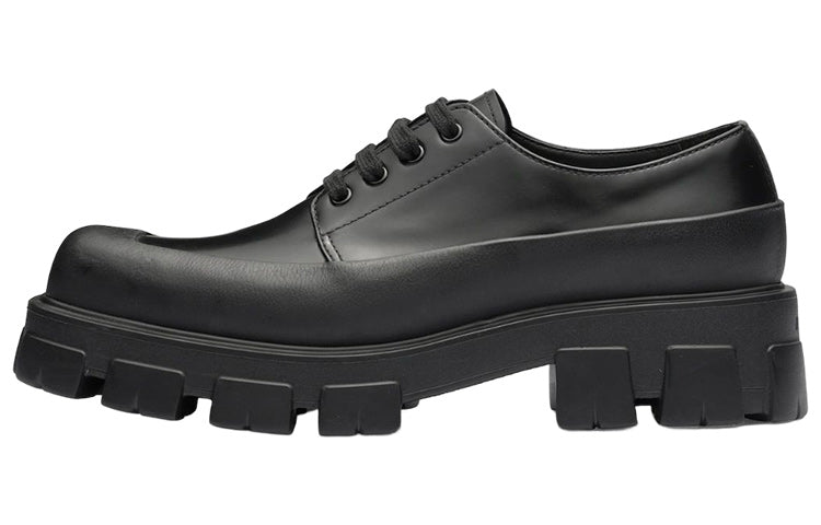 PRADA Monolith Brushed Leather Lace-up 'Black'
