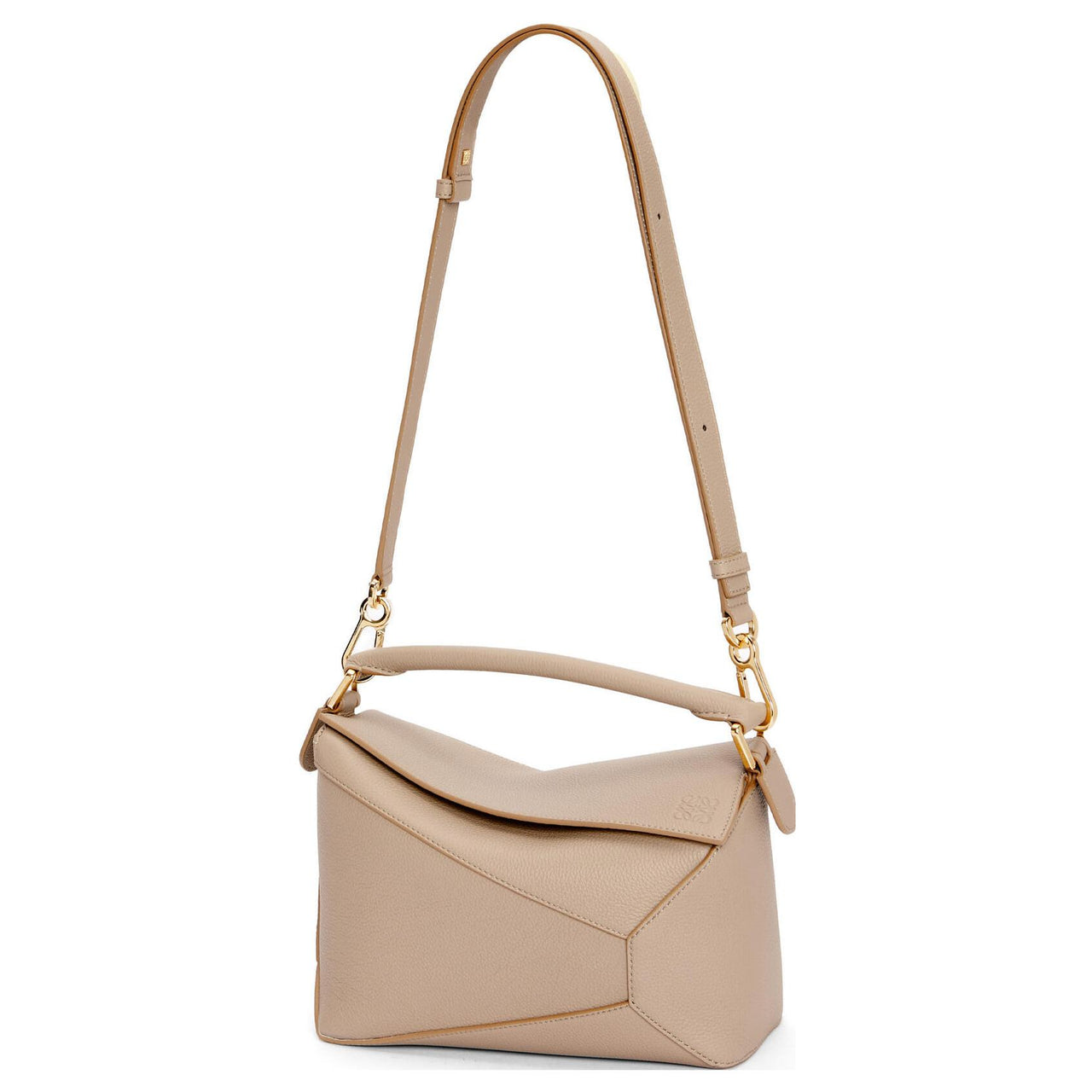 LOEWE Soft Grain Cow Leather Shoulder Bag, Crossbody Bag, Handbag Small Size Women's Sand
