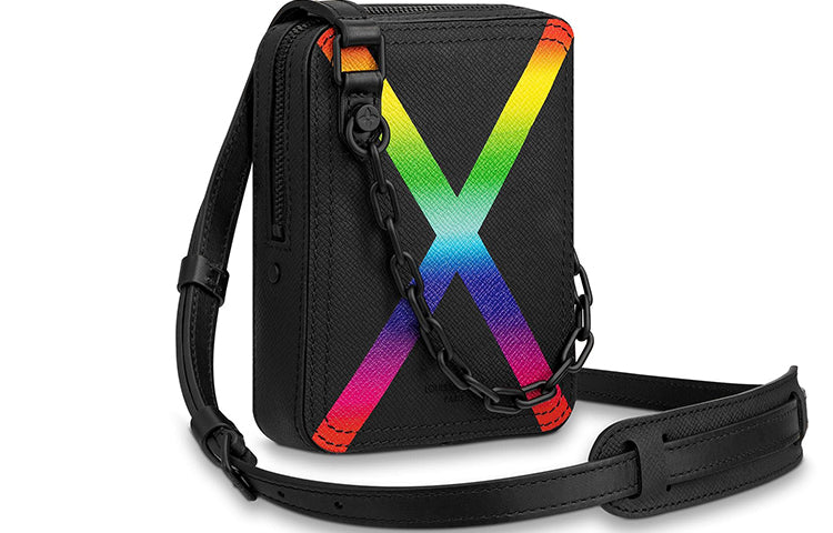 LOUIS VUITTON Danube Messenger Taiga Black/Rainbow
