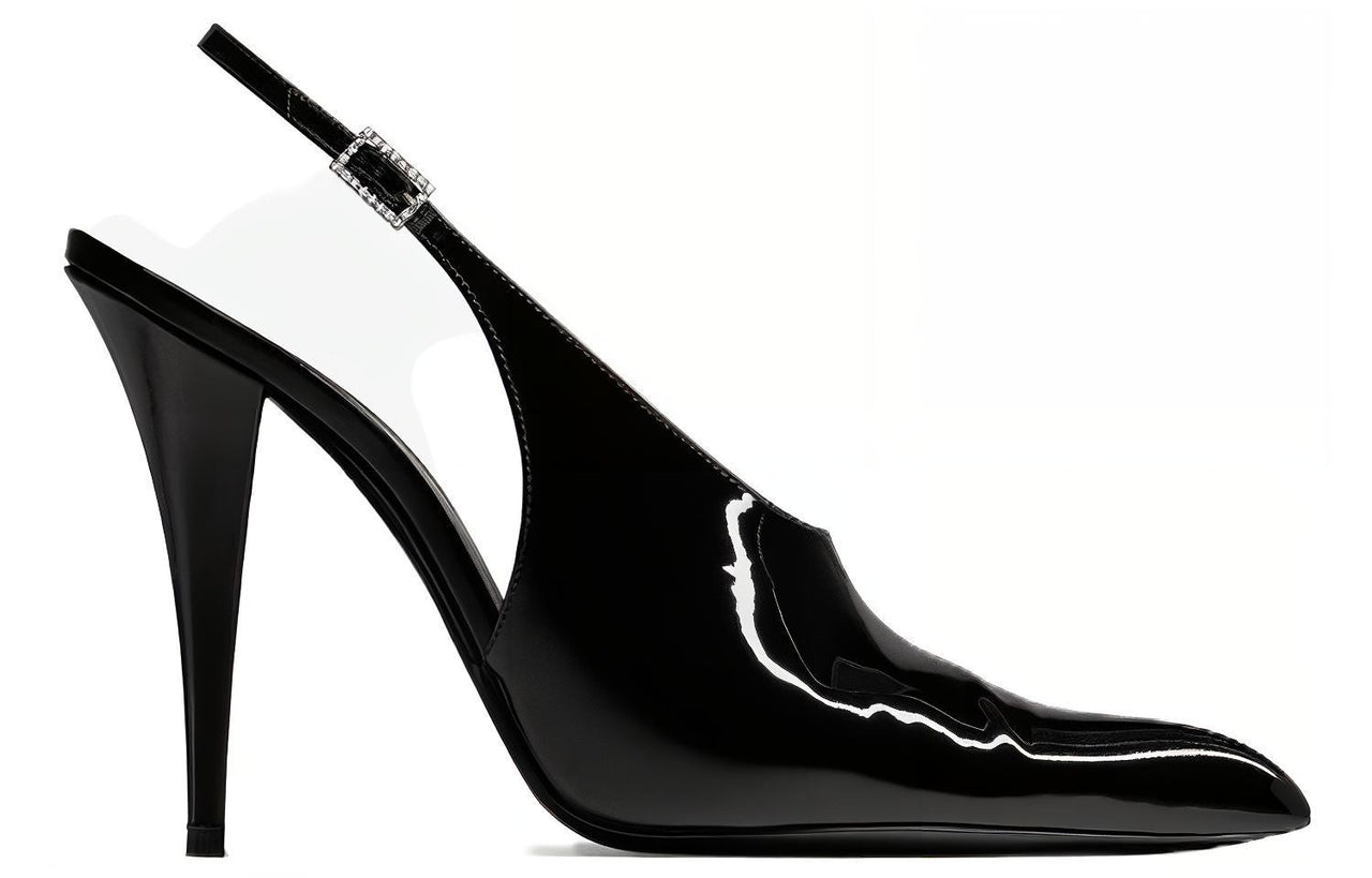 SAINT LAURENT Raven Pointed Toe Slingback Pumps