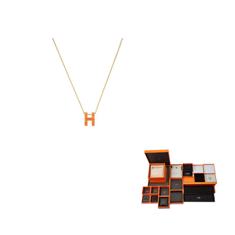HERMES POP H Collection Gold Plated Necklaces Women's Gold Chain