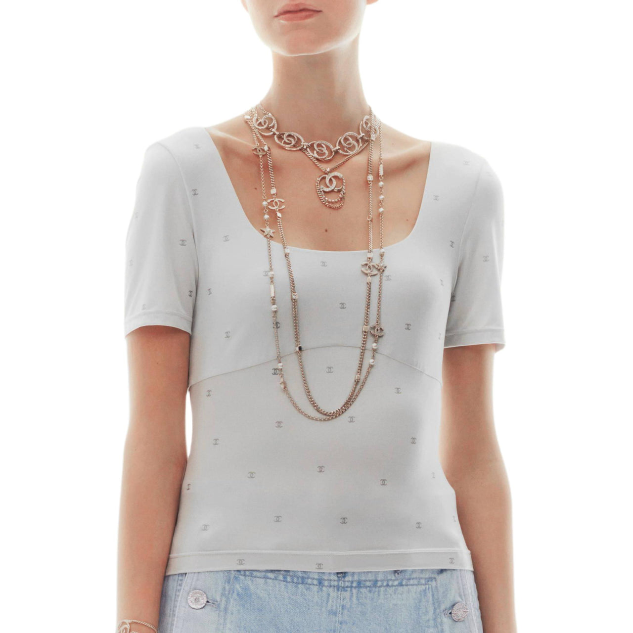 CHANEL T-Shirts Women's Gray