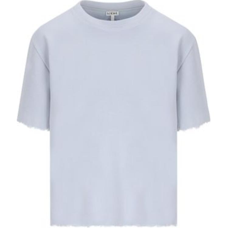 LOEWE SS24 Drop Shoulder Sleeve T Shirt Women's Light Blue