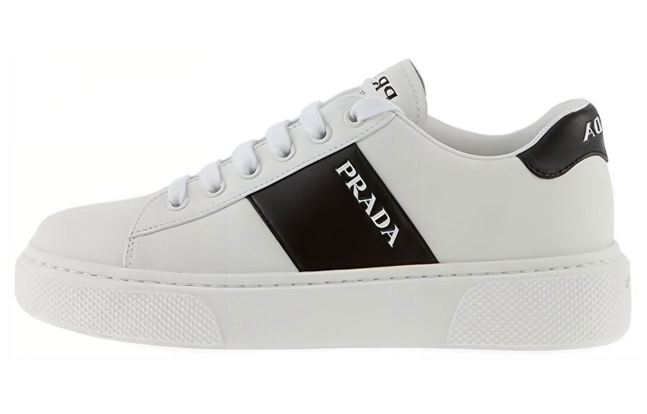PRADA Low Top Skateboard Shoes Women's White Black