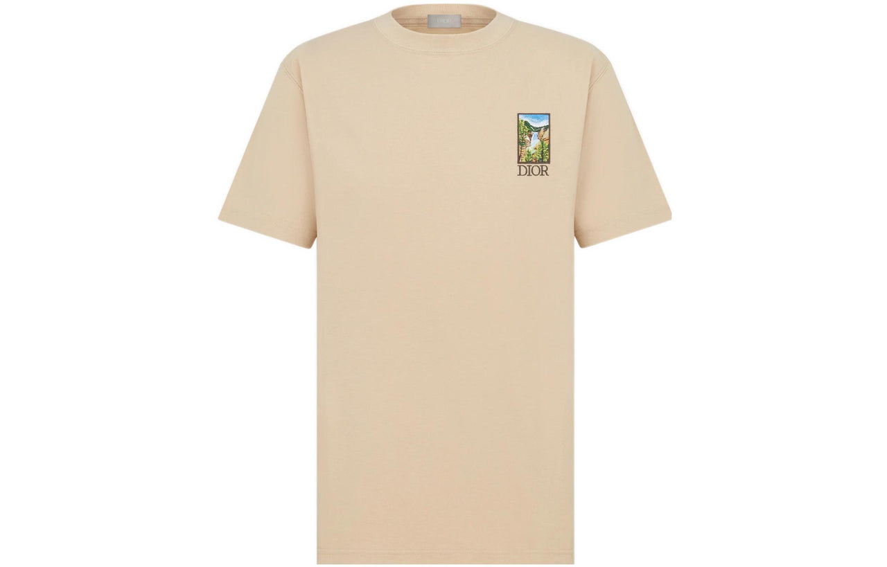 DIOR Dior Quarterly New Products SS22 Drop Shoulder Sleeve T-Shirt Men's Ivory