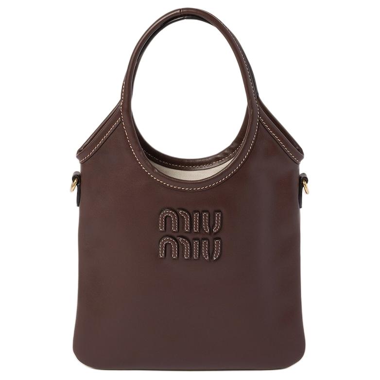 MIU MIU Ivy Leather Shoulder Bag, Crossbody Bag, Handbag Regular Women's Heather Wood