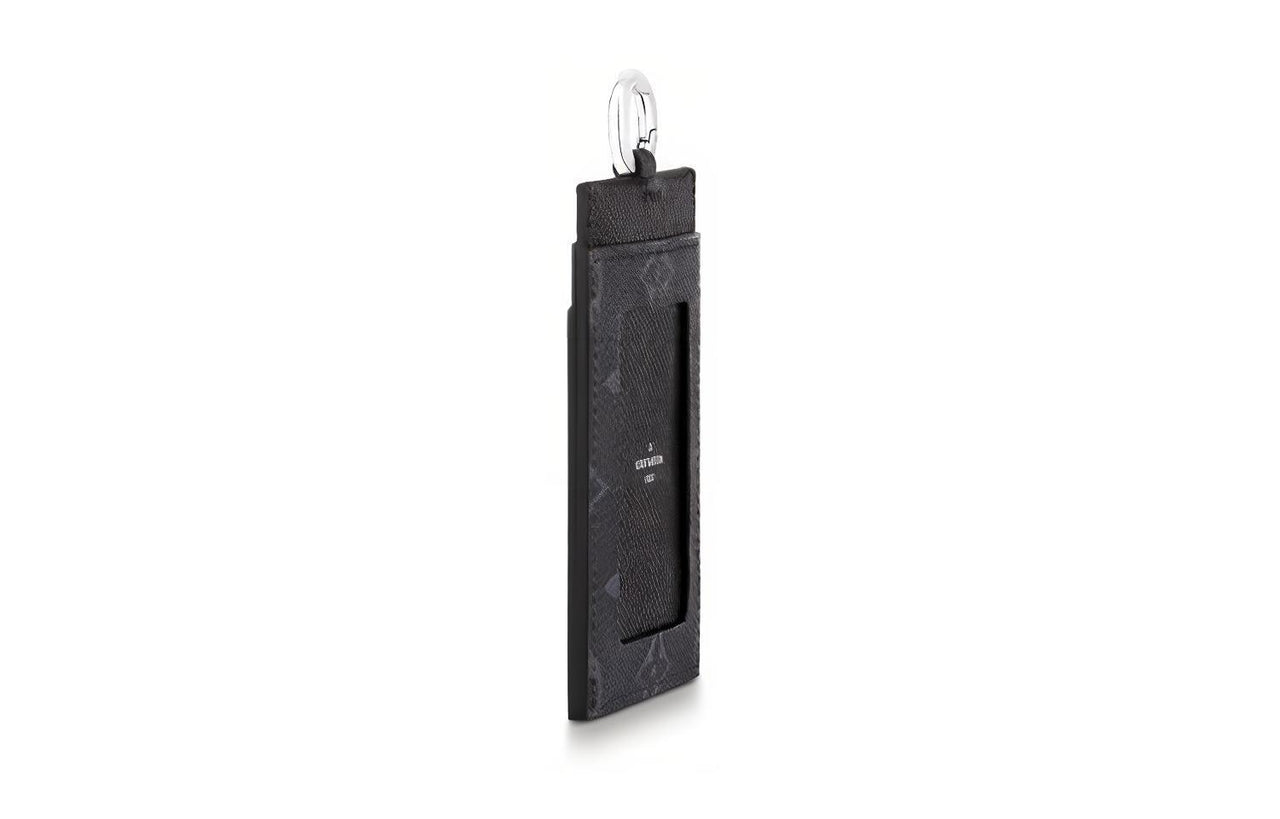 LOUIS VUITTON Cow Leather Card Clip Card Holder Men's Black