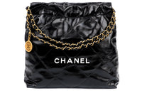 CHANEL 22Bag Calfskin Portable Crossbody Bag Shoulder Bag Women's Black